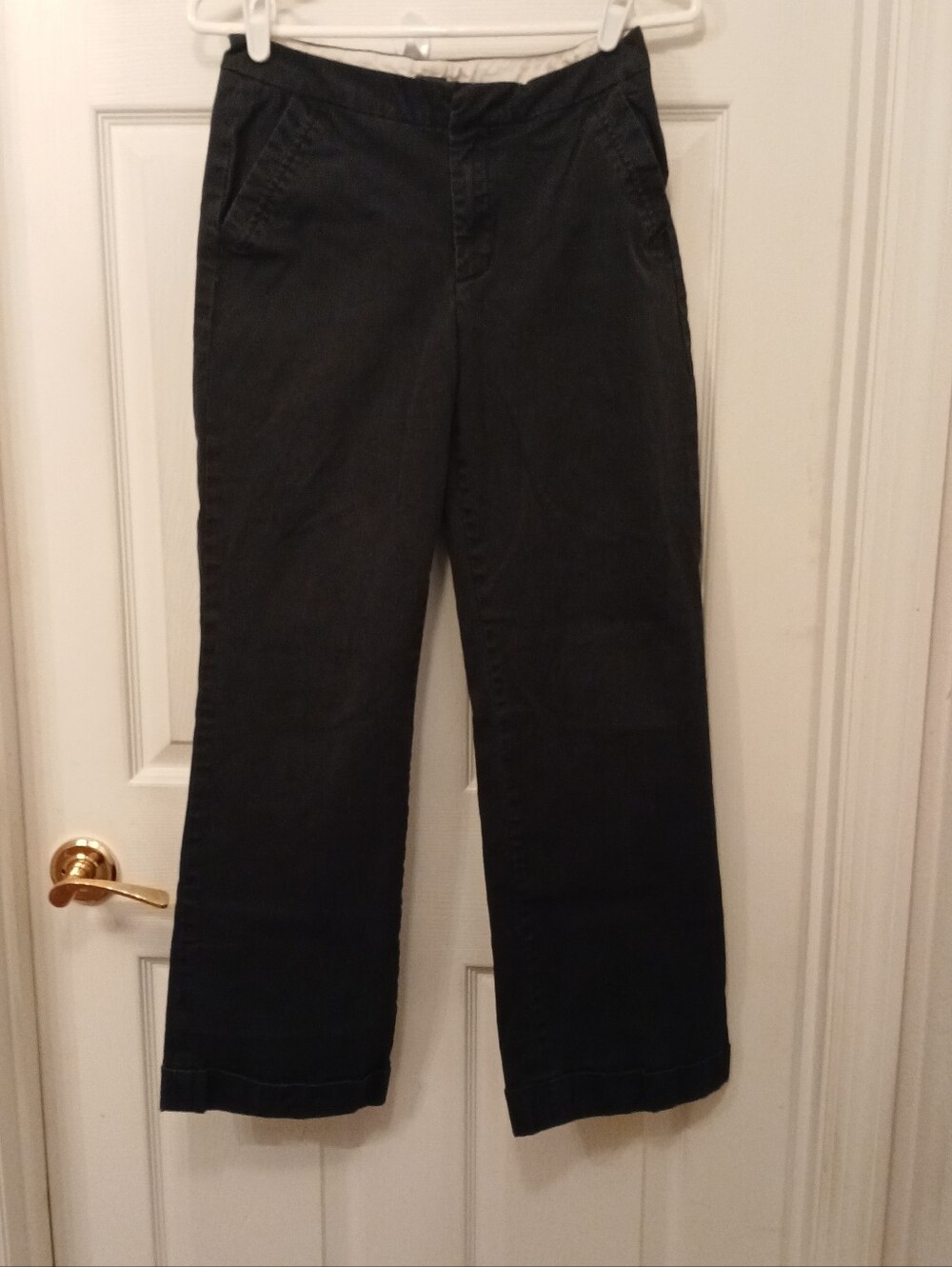 Gap Stretch Cuffed Pants Women's Size 4A Navy Straight Leg Corduroy Dressy Retro